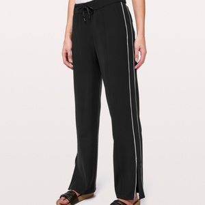 lululemon athletica Black Track Pants with White Stripe